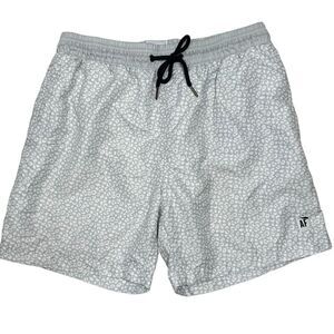 Allfenix Men’s Grey & White Dot Print Swimsuit Shorts